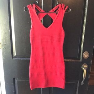 Red fitted dress